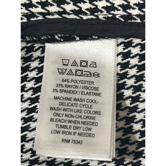Rachel Zoe Houndstooth Black & White Womens Open Front Blazer Jacket Size S - Picture 5 of 7